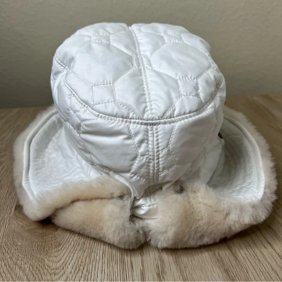 UGG White Quilted Puffer Bucket Hat - Picture 3 of 8